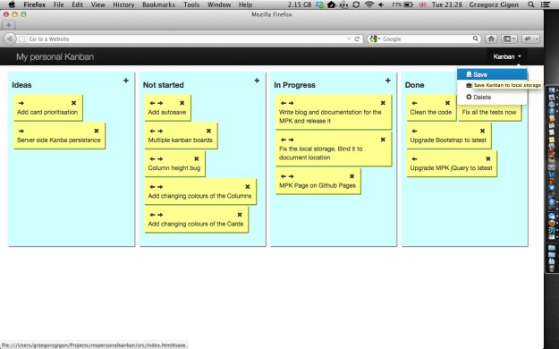 My Personal Kanban Screen